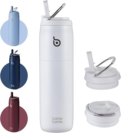BOTTLE BOTTLE 950ml Insulated Stainless Steel Water Bottle with Straw White
