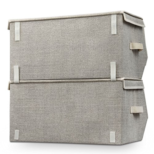 image for Miusco Collapsible Storage Bin with Magnetized Lid, Closet Stackable S