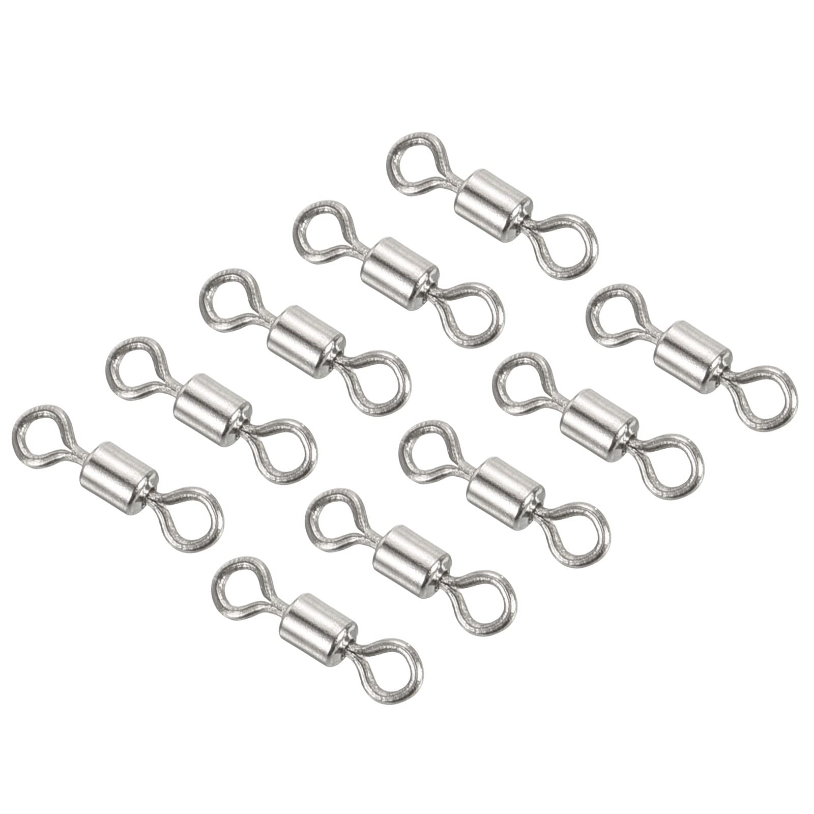 PATIKIL Fishing Barrel Swivels, 40 Pack 17LBS Copper Rolling Hook Line Connector Terminal Tackle for Saltwater Freshwater Fishing, Silver