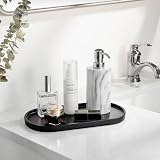 Luxspire Resin Vanity Tray Oval Storage Bath Organizer Matte Black M view 6