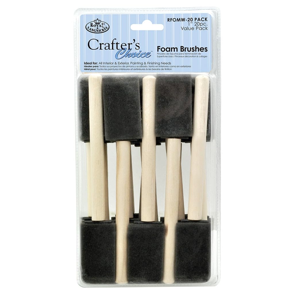 Royal & Langnickel Royal and Langnickel - 20 Pieces 1 inch Foam Brushes, RFOMW