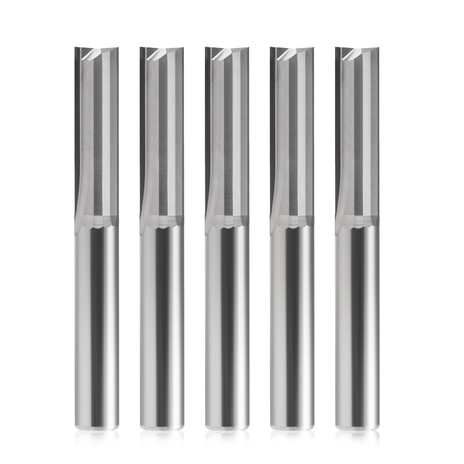 EU_HOZLY 6X22MM Carbide Two/Double Flute Straight Slot Router Bit CNC Carving Engraving Tools Milling Cutter Pack of 5