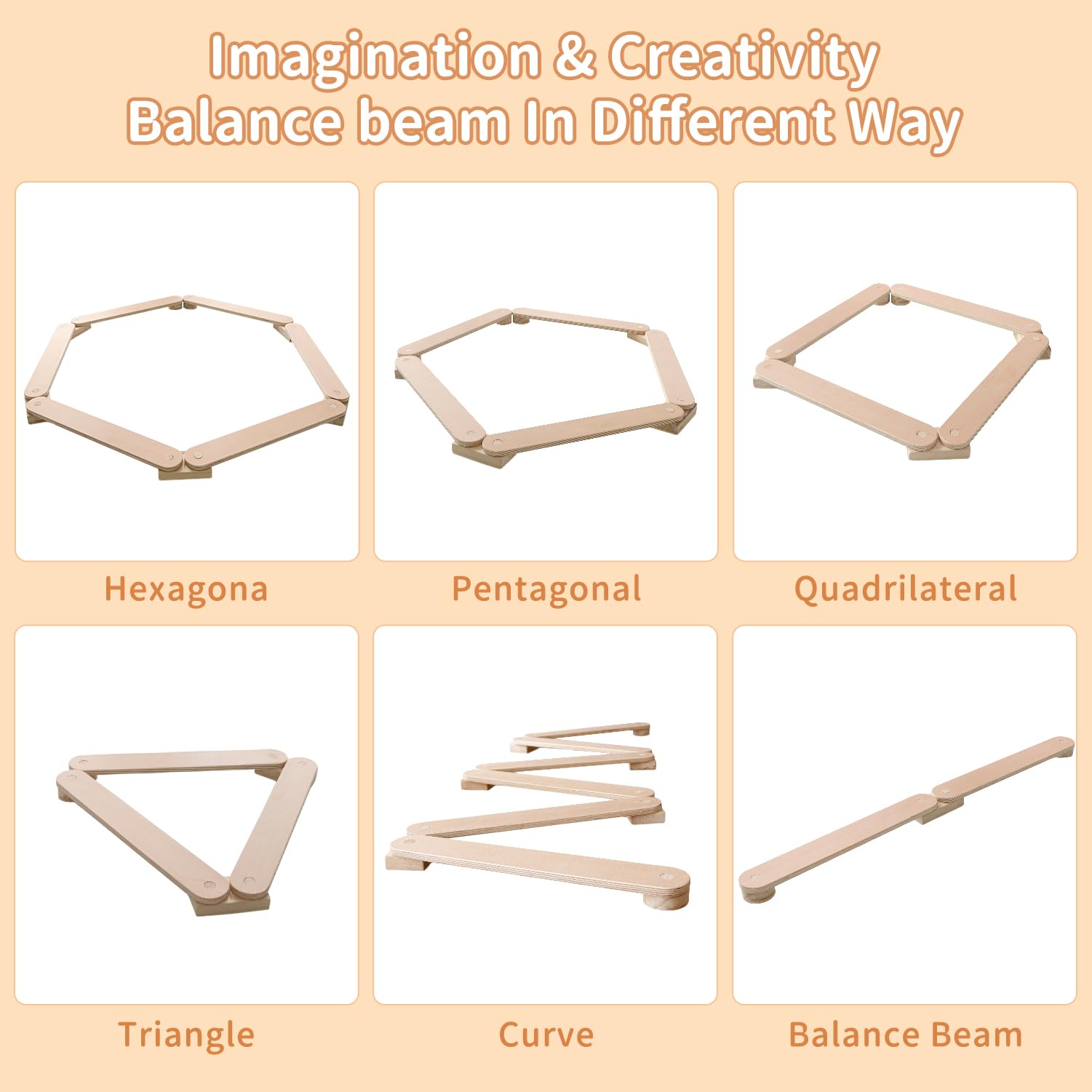 Avrsol Kids Balance Beam Wooden Stepping Stones Montessori Furniture Balance Board For Toddlers Kids Play Gym