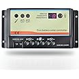 EVPEVER 20A Solar Charge Controller 12V/24V Auto Working Dual Battery Solar Panel Charge Controller PWM 20AMP Intelligent Sol