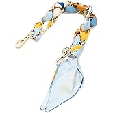 Mewutal Elegant Purse Chain Strap with Silk Scarf 35cm/13.78" Purse Handle Strap Handbag Chain Replacement Straps (Blue)