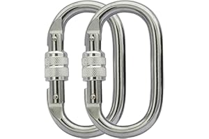 BYANG Heavy Duty Locking Climbing Carabiner Clip CE Rated 25 kN 5600 LB Rugged Terrain Approved Industrial Strength Twist Lock Carabiners Clips for Rigging, Ropes, Hammocks, Camping