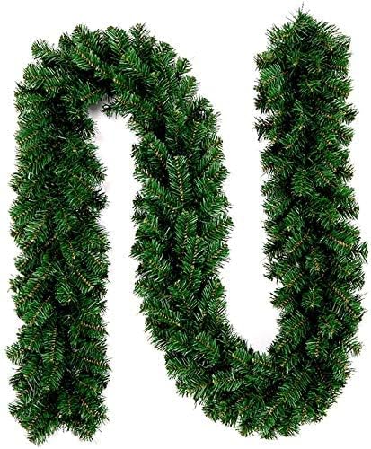 Wreaths, Garlands & Swags - Omelaza 9 ft Artificial Garland for Christmas Decorations, Greenery Xmas Garland, Greenery Holiday Decoration for Mantel Stairs Wall Front Door Room (Pack of 1)