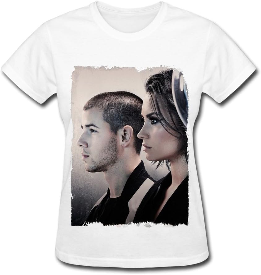 Kdesktop Demi Lovato & Nick Jonas The Tour T Shirt for Women White