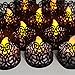 Votive Candle Holders - Flameless Tea Light Votive Wraps - 48 Black Colored Laser Cut Decorative Wraps Flickering LED Battery Tealight Candles (not Included) - Frux Home and Yard