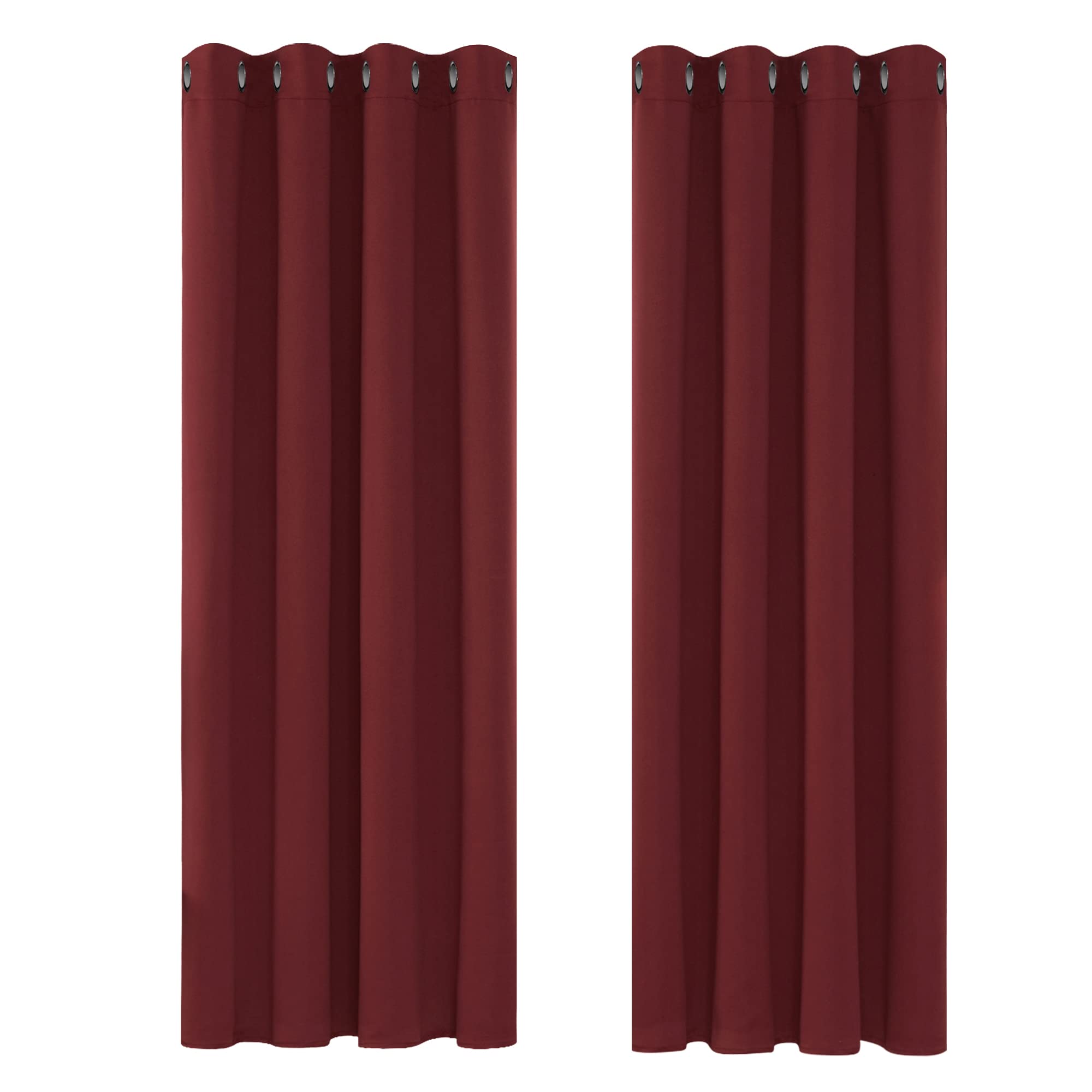 Deconovo Christmas Decoration Blackout Curtains Red Thermal Insulated Eyelet Blackout Curtains 46 x 72 Inch Red One Pair