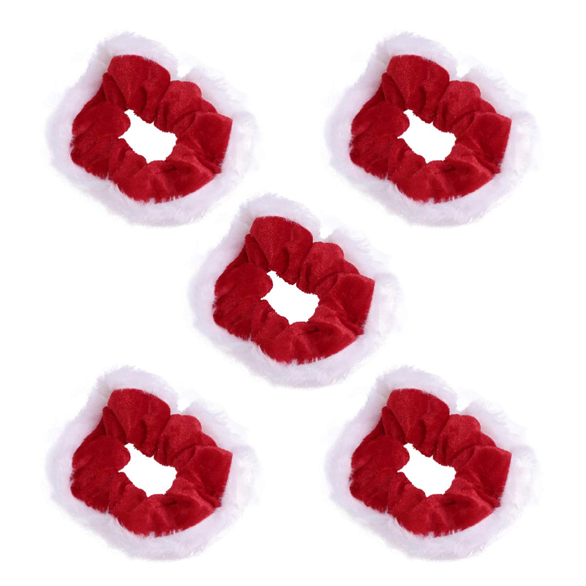 Lurrose 5pcs Hair Scrunchies Elastic Hair Ties Christmas Hair Ropes Elastics Ponytail Holders Hair Accessory for Women Girls Ladies