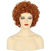 karlery Women's Short Bob Curly Orange Wig Halloween Cosplay Anime Costume Party Wig
