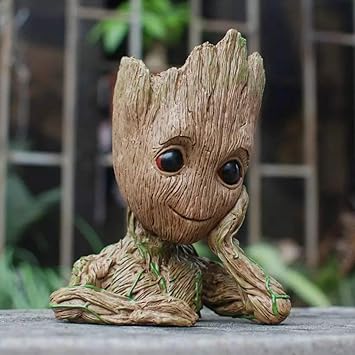 Sherya Enterprise-Cute Groot Pen Stand Pot Widely Used for Indoor and Outdoor Use | Bonsai and Succulent Pen Stand and Flower Plant Pot for Home and Office
