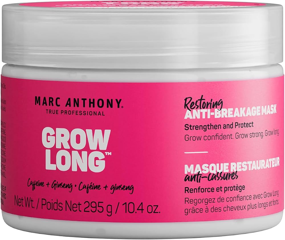 Marc Anthony Grow Long, Deep Conditioning Anti-Breakage Hair Mask | Frizz Taming Strengthening Hair Care - Dry Damaged Hair &