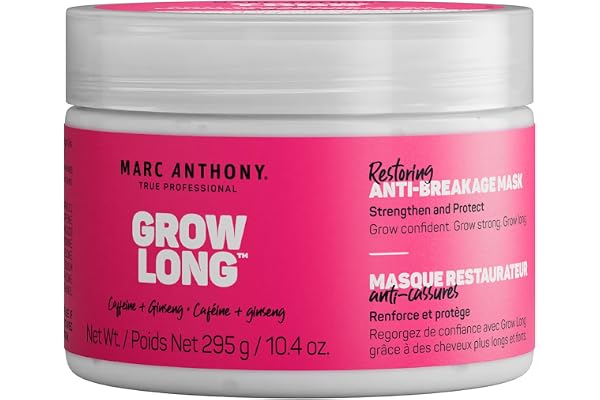 Marc Anthony Grow Long Hair Mask for Dry Damaged Hair - Argan Oil, Caffeine & Keratin Hair Treatment for Anti Breakage & Hair