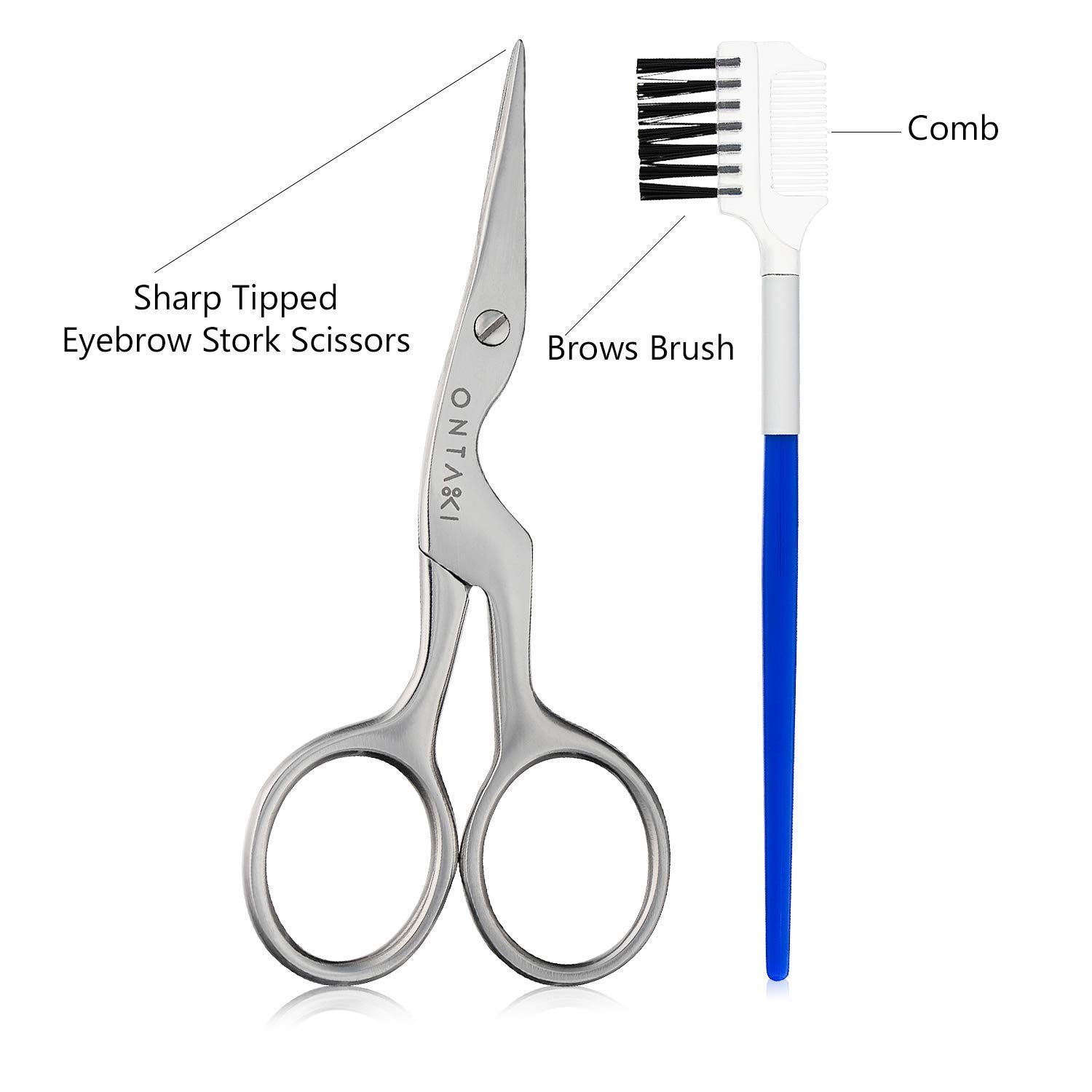 Eyebrow Scissors with Brow Brush Kit (Silver): Home Improvement