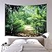 JAWO Rainforest Tapestry, Lush Palm Trees Plants in Tropical Jungle Wild Nature Green Tapestry Wall Hanging, Wall Tapestry for Dorm Living Room Bedroom, Wall Blanket Wall Decor Wall Art Home Decor