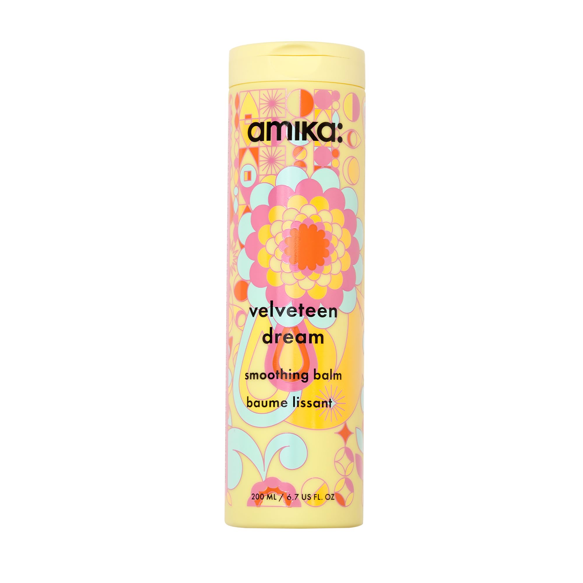 amika velveteen dream smoothing balm - anti frizz hair cream for soft + smooth strands - hydrating + conditioning dry hair care + styling product - built-in heat protection (200 ml)