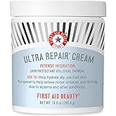 First Aid Beauty - Ultra Repair Cream, Intense Hydration Whipped Colloidal Oatmeal, Clinically Proven to Strengthen Skin Barrier in 7 Days & Helps Relieve Eczema, Luxury Face & Body Moisturizer, 14 oz