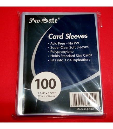 100 Pro-Safe Standard Size Clear Card Penny Sleeves 2 5/8 x 3 5/8  (67mmx92mm) : Toys & Games