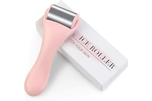 MAANGE Ice Roller for Face & Eye,Puffiness,Migraine and Pain Relief,Face Roller for Eye Bags,Redness,Headaches,Cold Facial Roller Skincare Stainless Steel Face Massager (Pink)