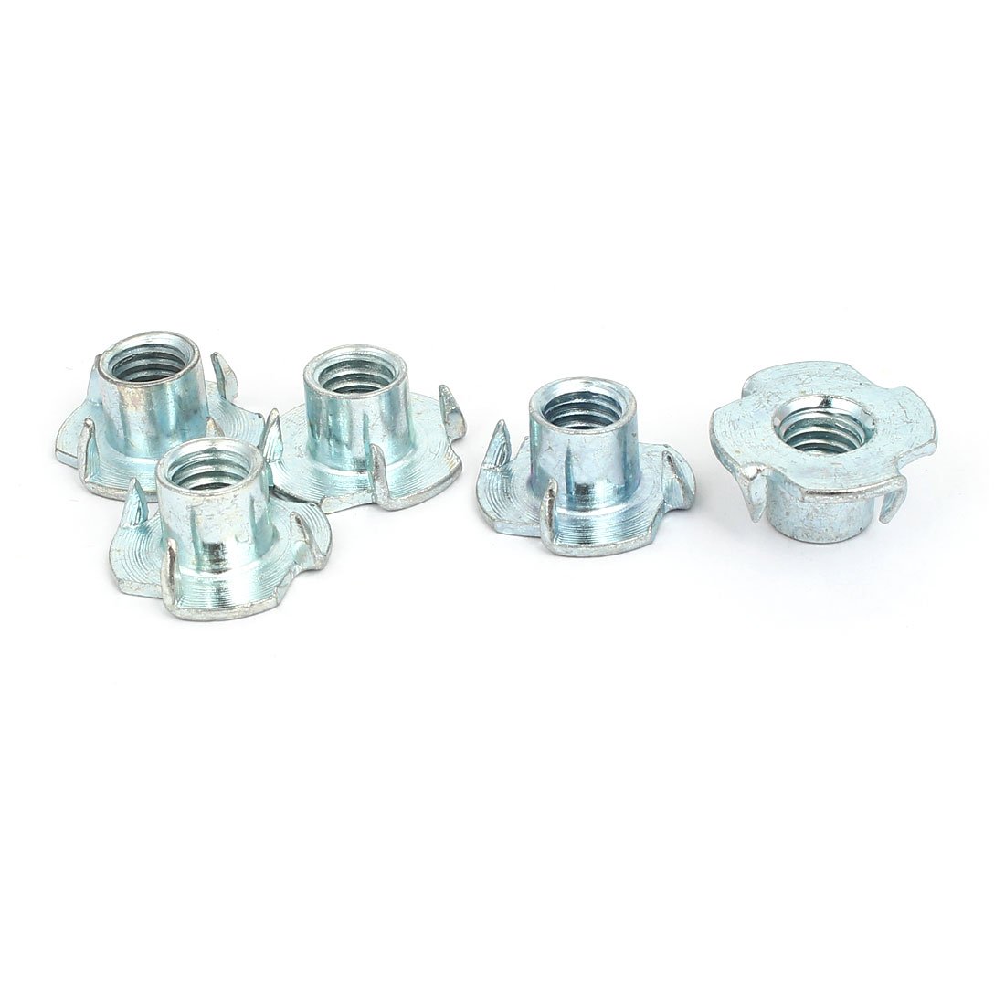 Sourcingmap 3/8-inch Thread Dia 12mm Height 4 Prongs Fully Threaded Pronged Tee Nuts 5pcs