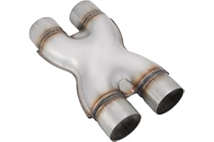 Floshine 409 Stainless Steel Diesel 2.5''inlet/2.5''outlet Exhaust X-Pipe,Universal Crossover 2.5in X Pipe 12" Overall Length