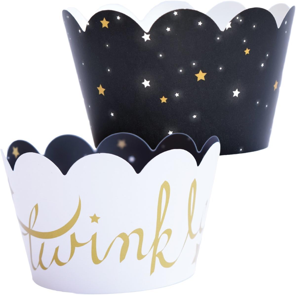 Twinkle Little Star Decorations - 36 Graduation Cupcake Wrappers, Night to Shine, Prom, Baby Shower Decor, Starry Night Slumber Party Supplies, Class Celebration