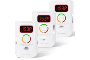 DELLER 3 Pack Carbon Monoxide Detector, Plug-in Wall Carbon Monoxide Alarm, Portable Carbon Monoxide Detector with Digital Display LED, CO Alarm Monitor with Audible and Visual Alarm Test Mute Button
