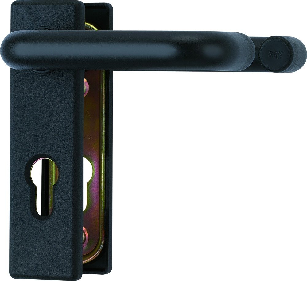 ABUS KFG fitting for fire protection doors - with handle on both sides - short, edged cover plate - 21523 - black