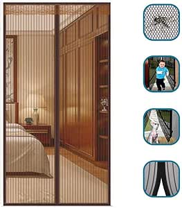 JLDN Puerta De Pantalla Magnética, Cortina de malla resistente Mejorada