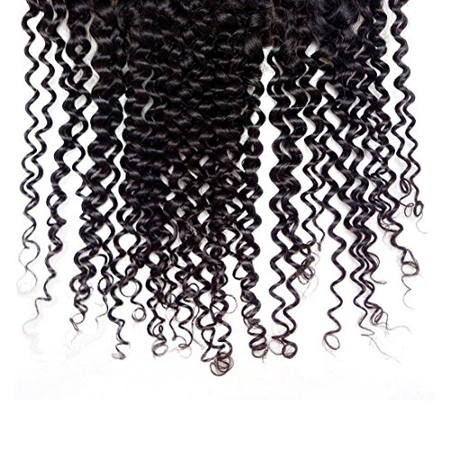 Ali Julia Hair Brazilian Curly Hair 3 Bundles with 13x4 Frontal Lace Clsoure Virgin 100% 7A Unprocessed Human Hair Extensions Natural Color (10 12 14+10 inch)