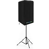 15-Inch PA/DJ Speaker Cover – Black 420D Polyester with Silver UV50 Coating – Water-Resistant, Protective Bag for Stand-Mounted Powered Speakers – Lightweight, Open-Bottom Design (Single Cover)