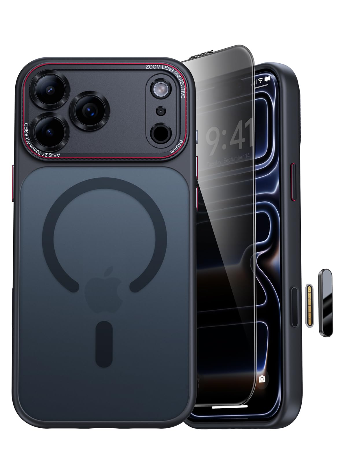 Photo 1 of JUESHITUO Magnetic for iPhone 17 Pro Max Case: Upgraded [Full Camera Protection], with [1X Privacy Screen Protector] [Camera Button], 6.9" case for iPhone 17 Pro Max, Black