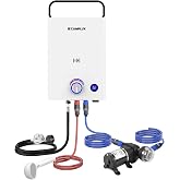 CAMPLUX Propane Tankless Water Heater with Pump F10 Pro, 2.64 GPM Camping Gas Water Heater with Pump Pack Kits, Outdoor Insta