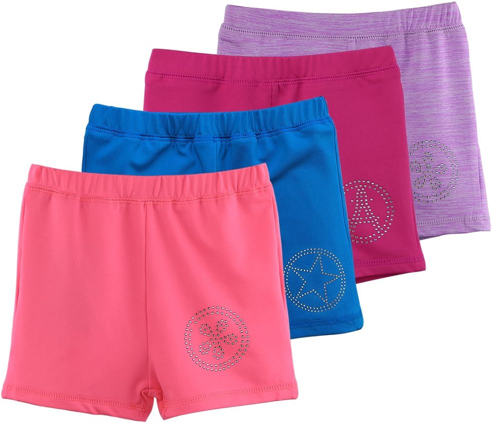 Dance Shorts for Girls Toddlers Kids Child for Gymnastics Sparkly Unicorn Print