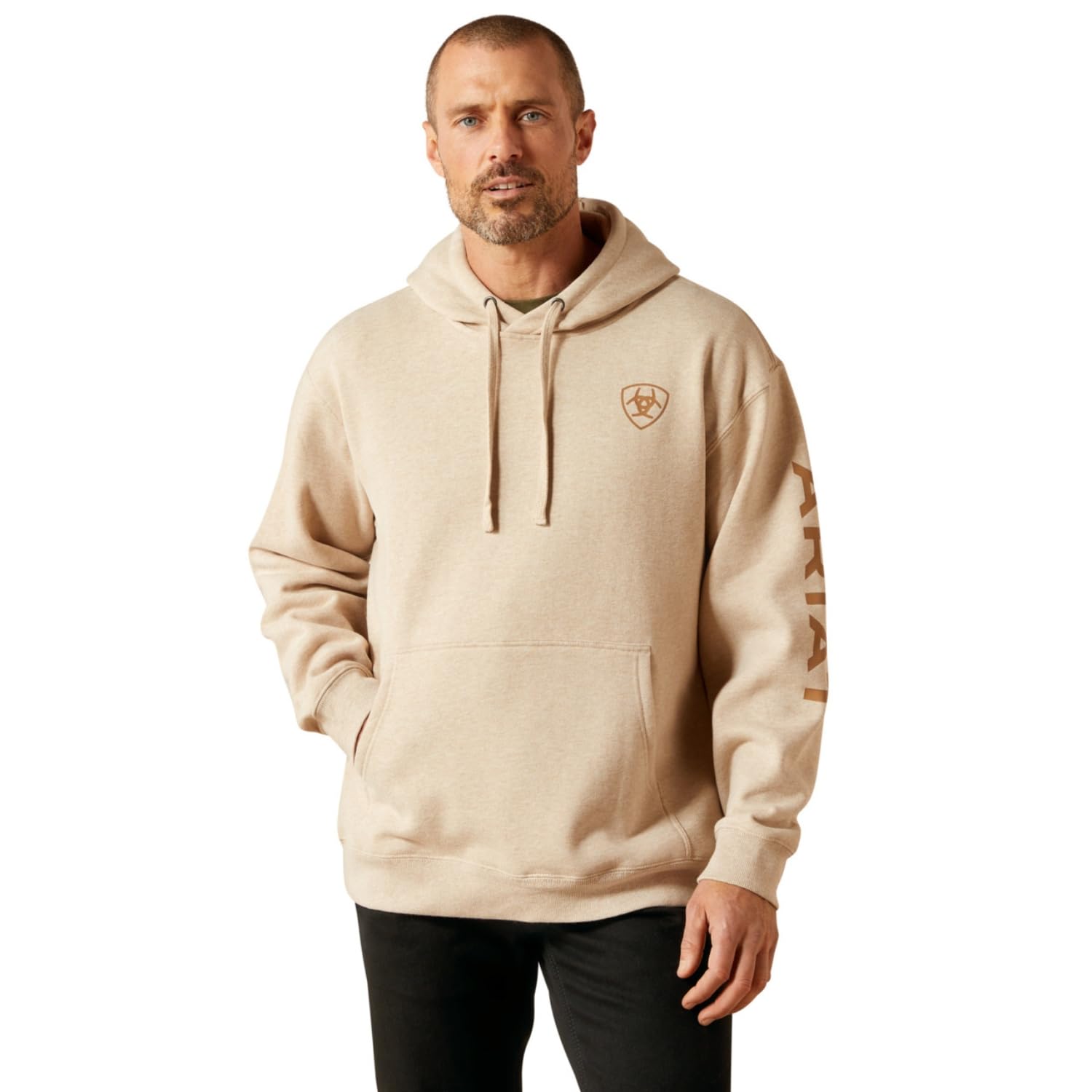 Ariat Logo Hoodie, Oatmeal Heather, 3X-Large Image