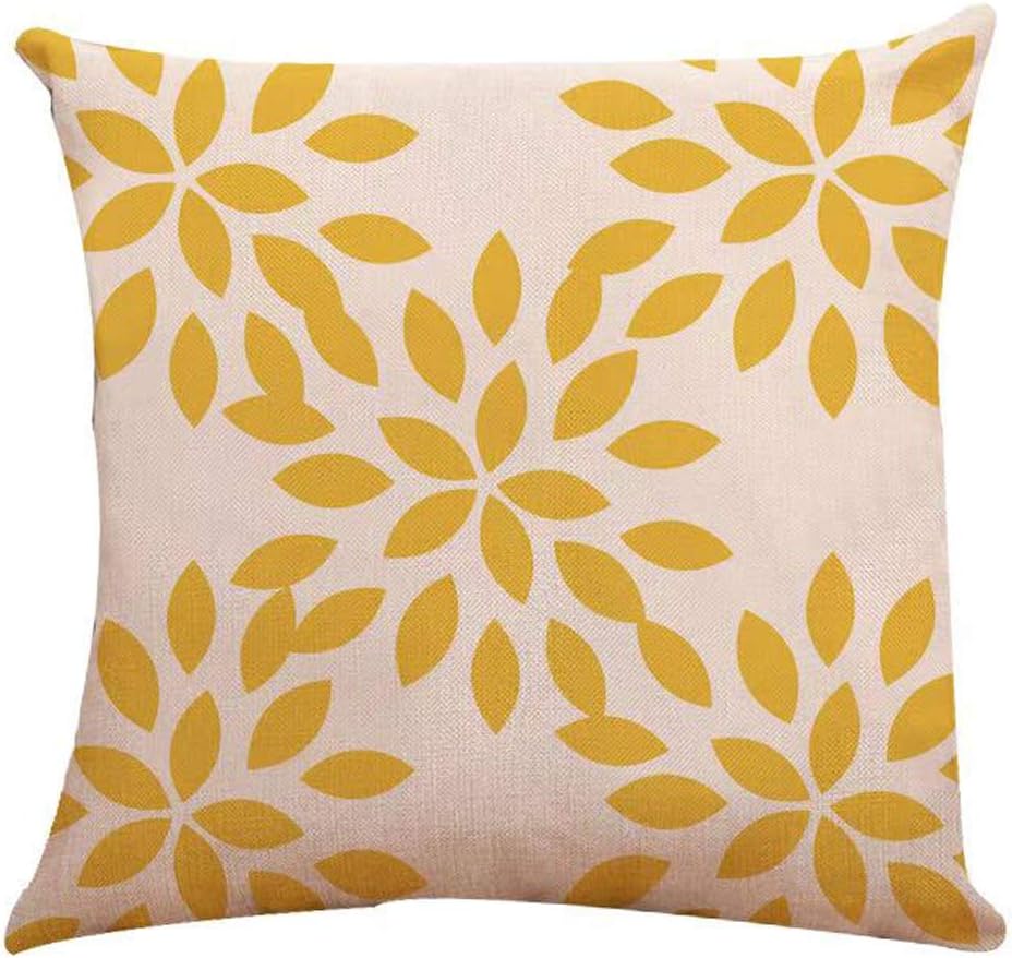 Pillow Covers 18x18 Set of 4, Modern Sofa Throw Pillow Cover, Decorative Outdoor Linen Fabric Pillow Case for Couch Bed Car 45x45cm (Yellow, 18x18,Set of 4): Home & Kitchen