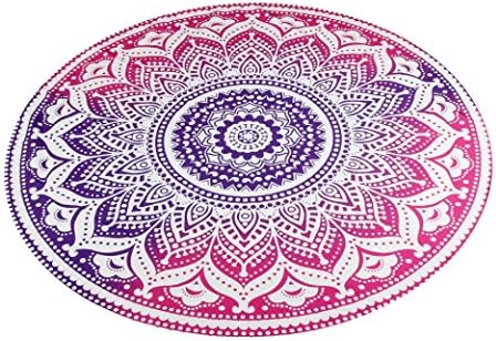 Beach Towel - Wall Decor - Round Tapestry Yoga Mat Picnic Mat Table Throw Hippy Boho Gypsy Tapestry Tablecloth Round Tapestries Beach Towel - 59 inchs
