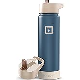 IRON °FLASK Camping & Hiking Hydration Flask with Straw, Wide Mouth Insulated Stainless Steel Sports Water Bottle - 22 oz Desert Oasis