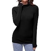 Women's Turtle Necks Long Sleeve Shirts Basic Thermal Underwear Tops Lightweight Base Layer