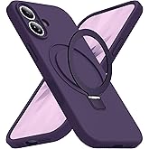SKYLMW Compatible with iPhone 17 Case with Magnetic Invisible Stand Compatible with Mag-Safe Military Drop Tested Shockproof Silicone iPhone 17 Phone Cases for Women Men 6.3"，Purple