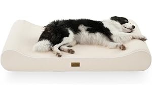 COZY KISS Orthopedic Dog Bed for Extra Large Dogs up to 140 lbs - Removable Washable Cover with Waterproof Lining, Cotton-Pol
