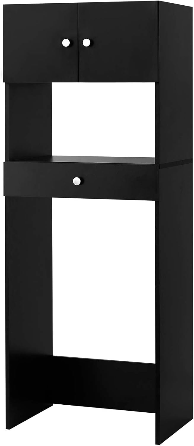 DormCo Wooden Shelf Supreme Mini Fridge Organizer Black Kitchen & Dining