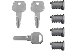 CASMER 4 Pack Lock Cores for Car Rack System,Compatible with Lockable Accessories Cylinders,Includes 4 Cylinders Cores,2 Keys and 1 Control Key,10-Year Warranty