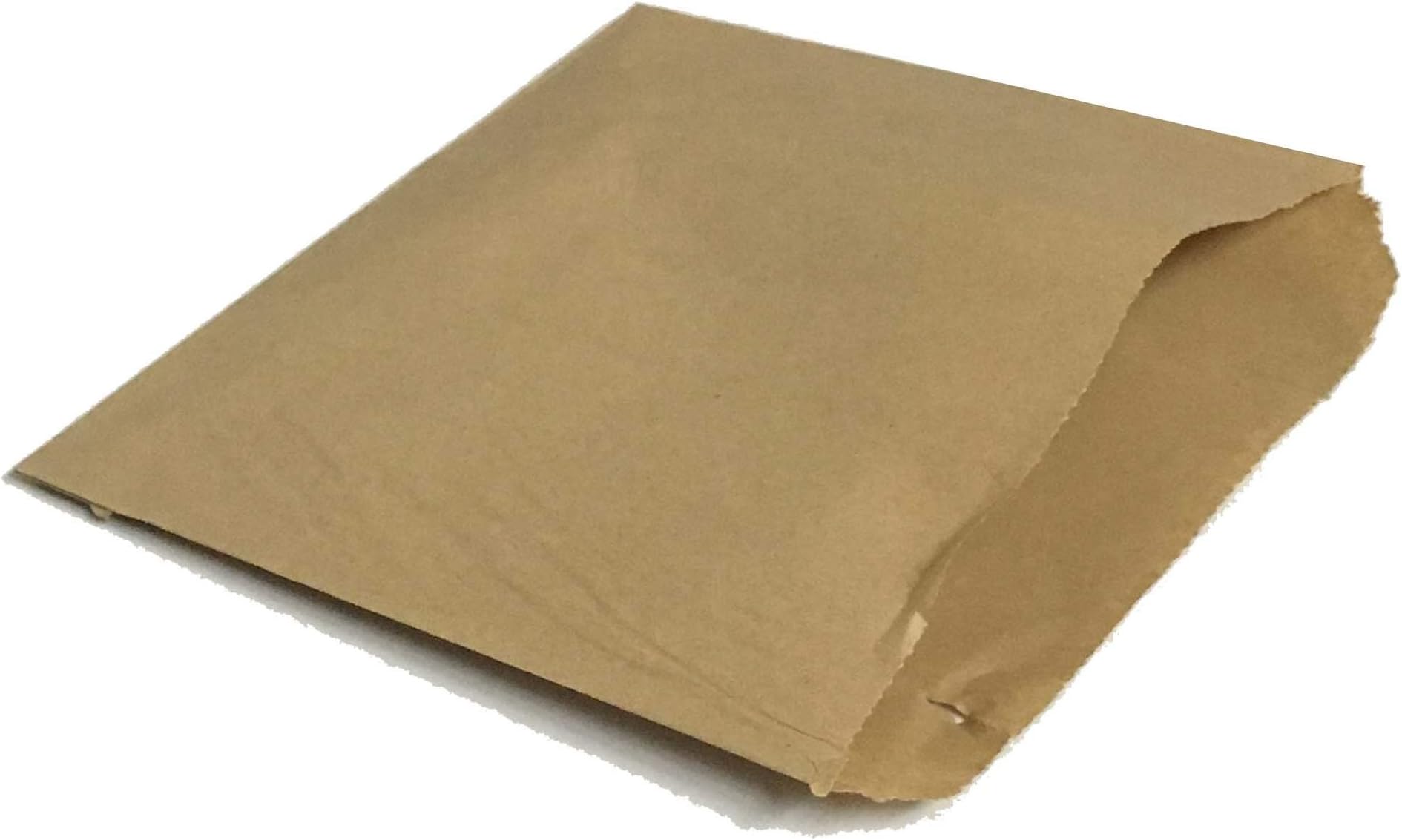 Tezraftaar100 x Brown Kraft Paper Food Bags 6" x 6", Sulphite Strung Food Paper Bags for Groceries, Sandwiches, Sweets, Food, Toast, Cake, Cookies, Air Fryer