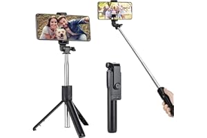 YOOGAA Selfie Stick Tripod, 3 in 1 Extendable Tripod with Wireless Bluetooth Remote, Portable Rotation Holder for iPhone 17/1