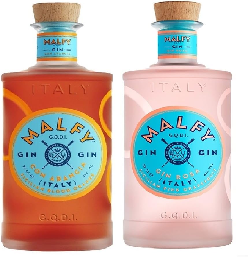 Malfy Gin Duo - Malfy Rosa Gin & Malfy Con Arancia - 2 x 70cl Bottle Bundle