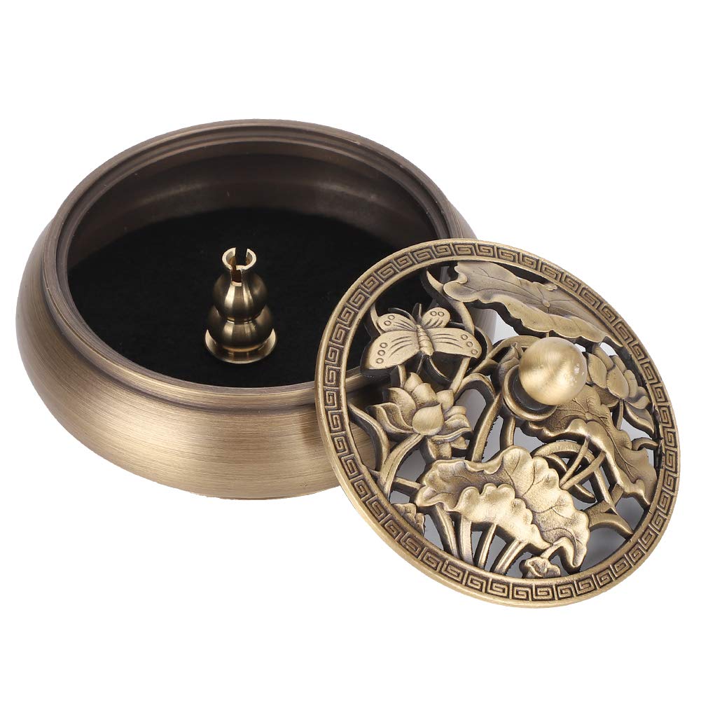 Fdit Buddhist Incense Burner, Brass Incense Burner, Rust?Proof for Home Decoration Craft Decorations