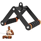 Fitarc Double D Row Handle Cable Attachment for Gym & Home Workouts, V Bar Cable Attachment with Non-Slip Grips, Orange